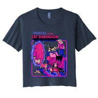 Halloween Retro Portal To The Cat Dimension Funny Crop Top