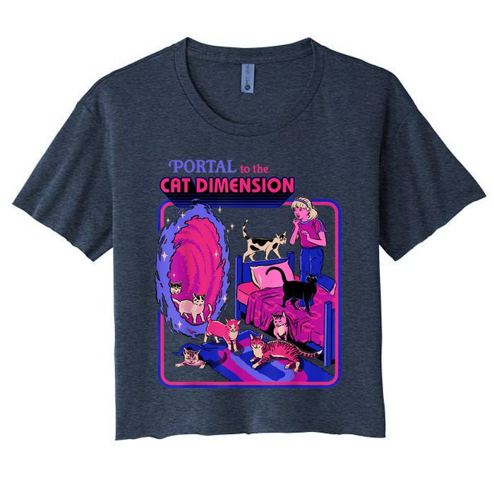 Halloween Retro Portal To The Cat Dimension Funny Crop Top