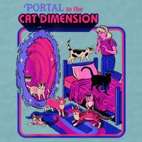 Halloween Retro Portal To The Cat Dimension Funny Sueded Cloud Jersey T-Shirt