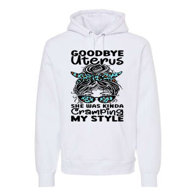 Hysterectomy Recovery Products Uterus Messy Bun Leopard Premium Hoodie