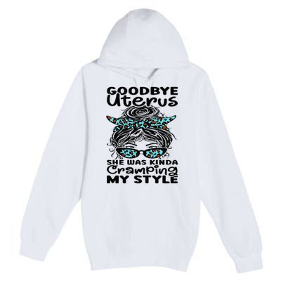 Hysterectomy Recovery Products Uterus Messy Bun Leopard Premium Pullover Hoodie