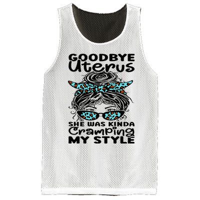 Hysterectomy Recovery Products Uterus Messy Bun Leopard Mesh Reversible Basketball Jersey Tank