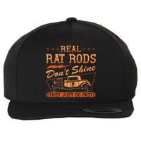 Hot Rod Rusty Car Dont Shine Vintage Rat Rod Wool Snapback Cap