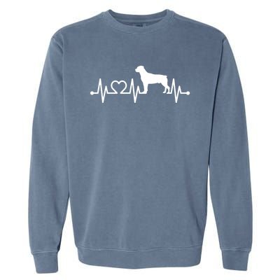 Heartbeat Rott Rottie Rottweiler Pulse For Dog Owners Ecg Gift Garment-Dyed Sweatshirt