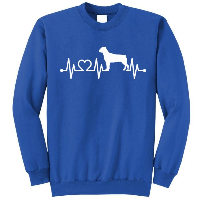 Heartbeat Rott Rottie Rottweiler Pulse For Dog Owners Ecg Gift Tall Sweatshirt