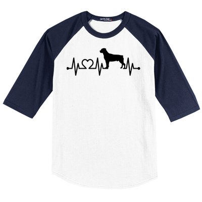 Heartbeat Rott Rottie Rottweiler Pulse For Dog Owners Ecg Gift Baseball Sleeve Shirt