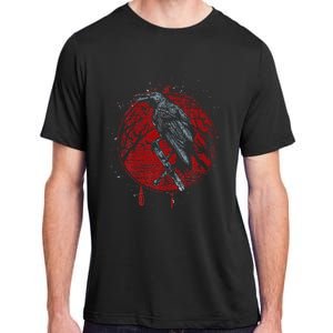 Halloween Raven Red Moon Spooky Night Crow Adult ChromaSoft Performance T-Shirt