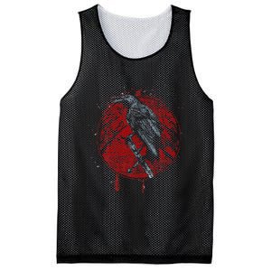 Halloween Raven Red Moon Spooky Night Crow Mesh Reversible Basketball Jersey Tank