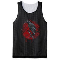 Halloween Raven Red Moon Spooky Night Crow Mesh Reversible Basketball Jersey Tank