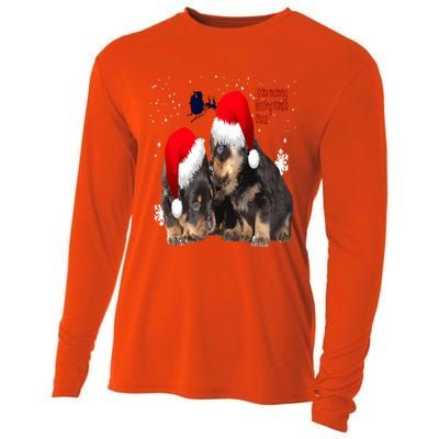 Holiday Ready Rottweilers A Puppy First Christmas Gift Cooling Performance Long Sleeve Crew