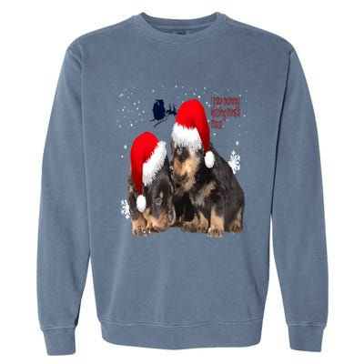 Holiday Ready Rottweilers A Puppy First Christmas Gift Garment-Dyed Sweatshirt