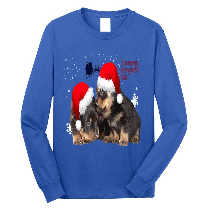 Holiday Ready Rottweilers A Puppy First Christmas Gift Long Sleeve Shirt