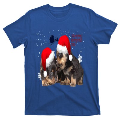 Holiday Ready Rottweilers A Puppy First Christmas Gift T-Shirt