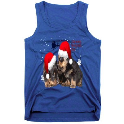 Holiday Ready Rottweilers A Puppy First Christmas Gift Tank Top