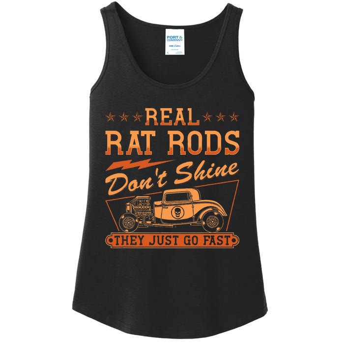 Hot Rod Rusty Car Dont Shine Vintage Rat Rod Ladies Essential Tank