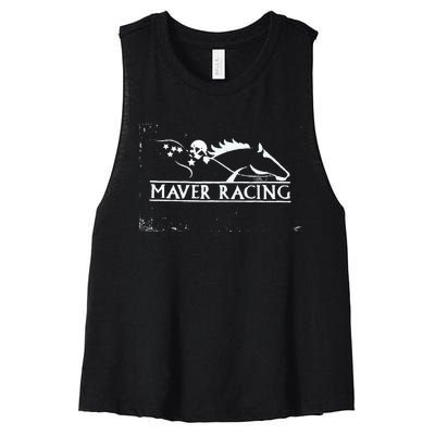 Horse Racing Racehorse Mavers Racing Racing Jockey Women's Racerback Cropped Tank