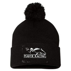 Horse Racing Racehorse Mavers Racing Racing Jockey Pom Pom 12in Knit Beanie