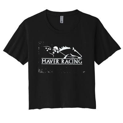 Horse Racing Racehorse Mavers Racing Racing Jockey Women's Crop Top Tee