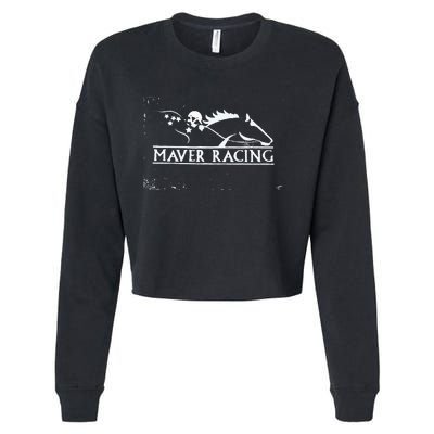 Horse Racing Racehorse Mavers Racing Racing Jockey Cropped Pullover Crew