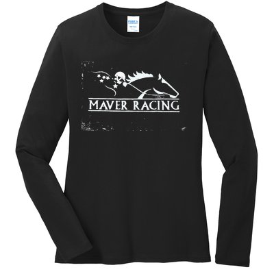 Horse Racing Racehorse Mavers Racing Racing Jockey Ladies Long Sleeve Shirt