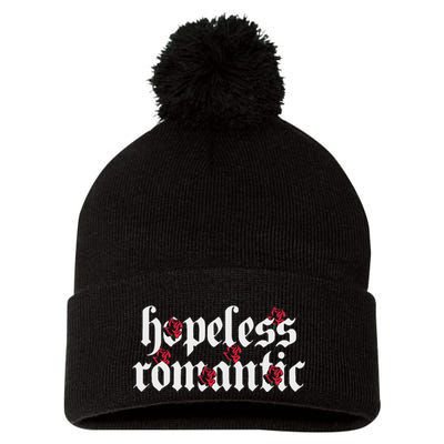 Hopeless Romantic Roses Rose Aesthetic Grunge Gothic Goth Pom Pom 12in Knit Beanie
