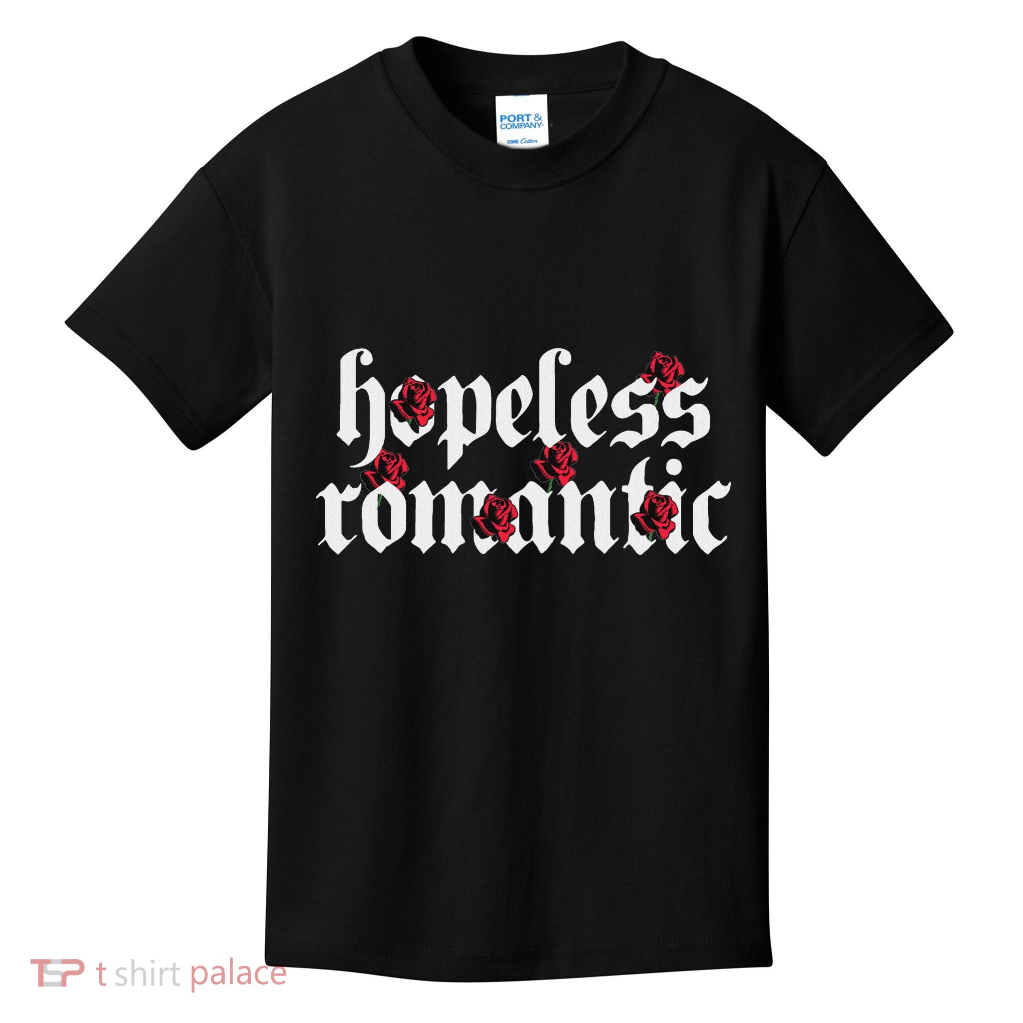 Hopeless Romantic Roses Rose Aesthetic Grunge Gothic Goth Kids T-Shirt