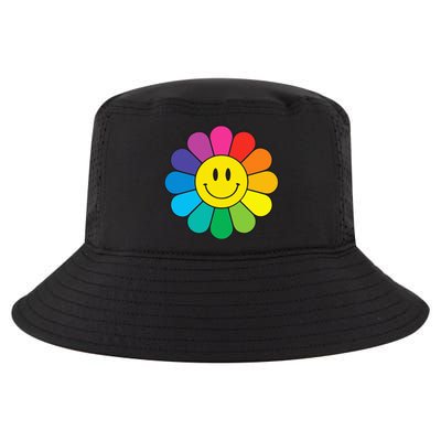 Happy Retro Rainbow Flower Cool Comfort Performance Bucket Hat