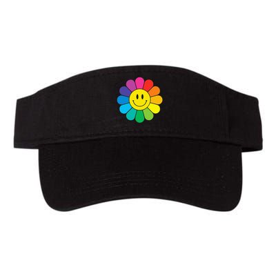 Happy Retro Rainbow Flower Valucap Bio-Washed Visor