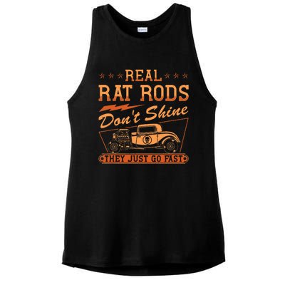 Hot Rod Rusty Car Dont Shine Vintage Rat Rod  Ladies PosiCharge Tri-Blend Wicking Tank