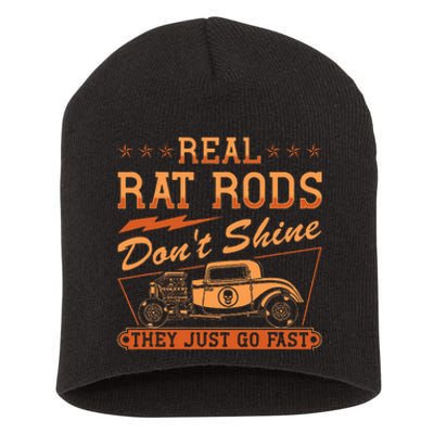 Hot Rod Rusty Car Dont Shine Vintage Rat Rod  Short Acrylic Beanie