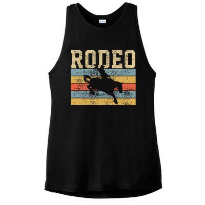 Horse Riding Retro Vintage Western Country Ladies PosiCharge Tri-Blend Wicking Tank