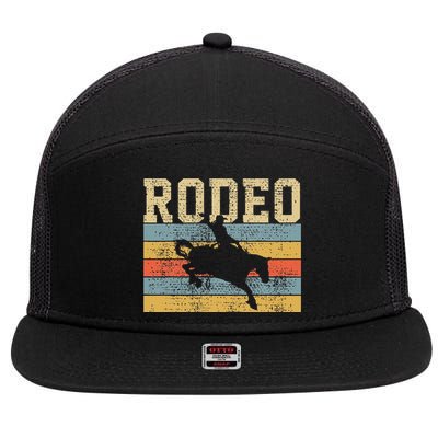 Horse Riding Retro Vintage Western Country 7 Panel Mesh Trucker Snapback Hat