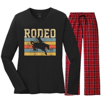 Horse Riding Retro Vintage Western Country Women's Long Sleeve Flannel Pajama Set 