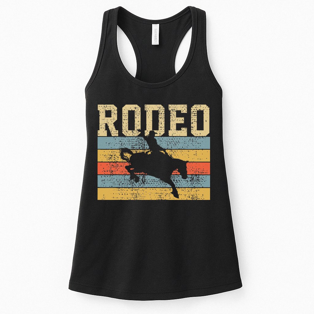 Horse Riding Retro Vintage Western Country Womens Tank Top