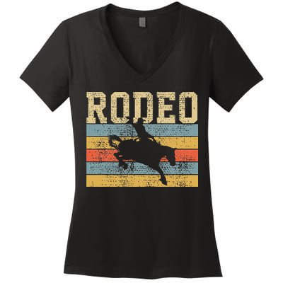 Horse Riding Retro Vintage Western Country Women's V-Neck T-Shirt