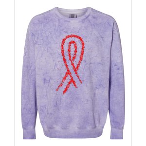 Hiv Red Ribbon World Aids Day Colorblast Crewneck Sweatshirt