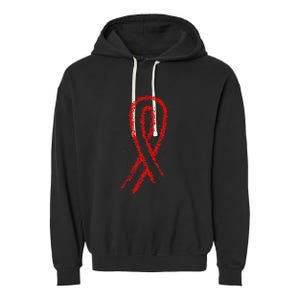 Hiv Red Ribbon World Aids Day Garment-Dyed Fleece Hoodie