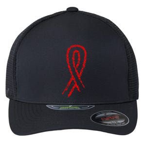 Hiv Red Ribbon World Aids Day Flexfit Unipanel Trucker Cap