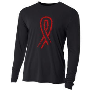 Hiv Red Ribbon World Aids Day Cooling Performance Long Sleeve Crew