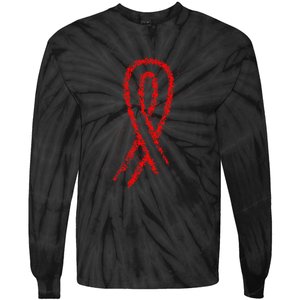 Hiv Red Ribbon World Aids Day Tie-Dye Long Sleeve Shirt