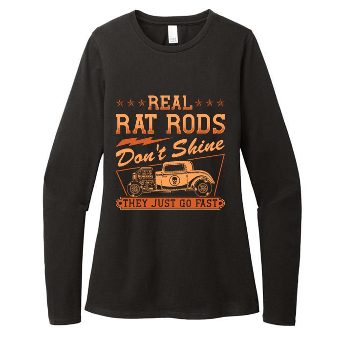 Hot Rod Rusty Car Dont Shine Vintage Rat Rod Womens CVC Long Sleeve Shirt