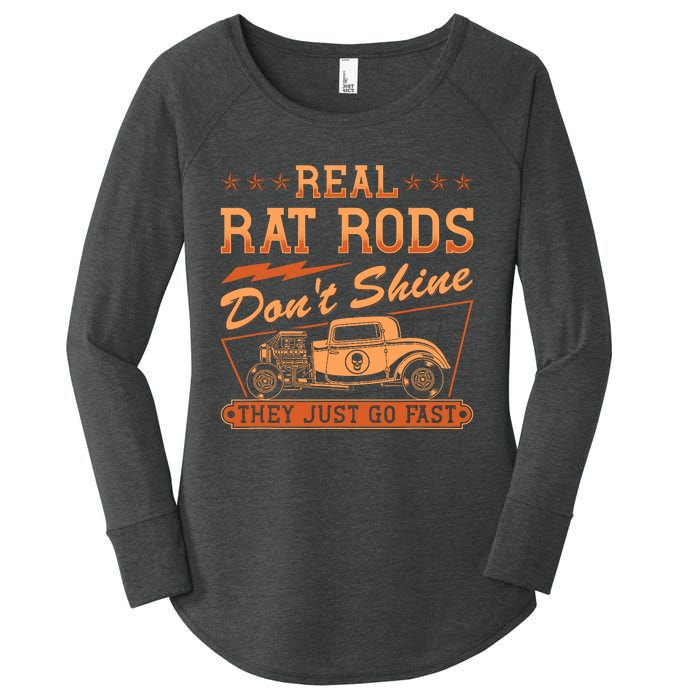 Hot Rod Rusty Car Dont Shine Vintage Rat Rod Women's Perfect Tri Tunic Long Sleeve Shirt