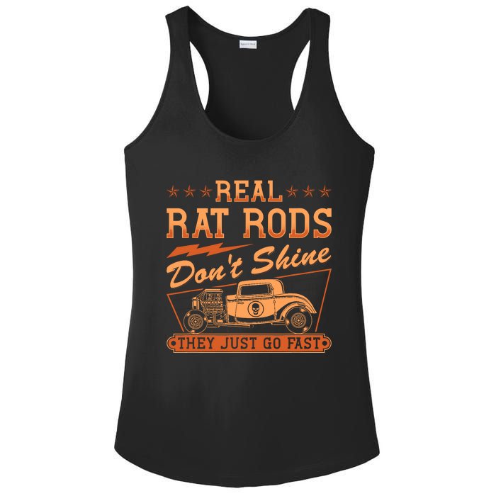 Hot Rod Rusty Car Dont Shine Vintage Rat Rod Ladies PosiCharge Competitor Racerback Tank