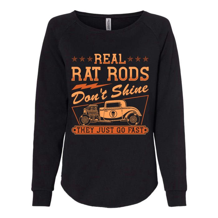 Hot Rod Rusty Car Dont Shine Vintage Rat Rod Womens California Wash Sweatshirt