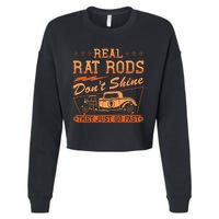 Hot Rod Rusty Car Dont Shine Vintage Rat Rod Cropped Pullover Crew