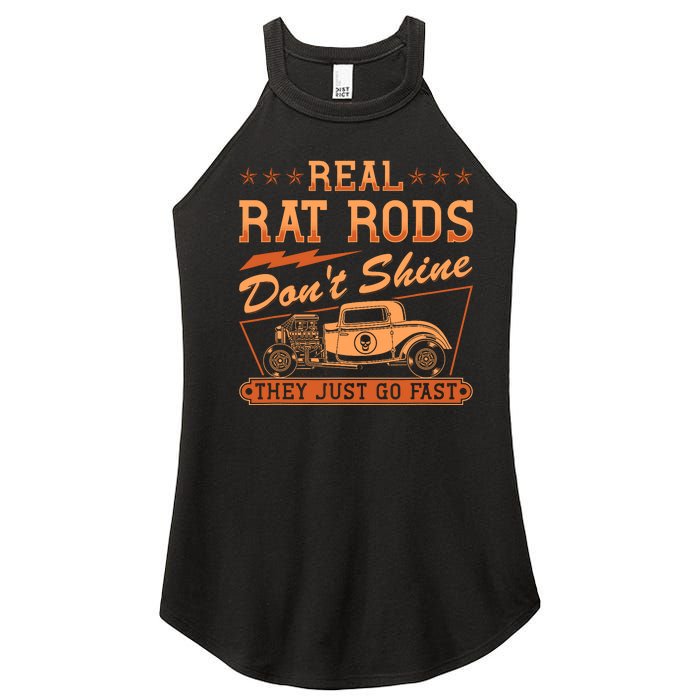 Hot Rod Rusty Car Dont Shine Vintage Rat Rod Women's Perfect Tri Rocker Tank