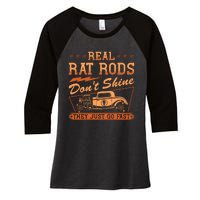 Hot Rod Rusty Car Dont Shine Vintage Rat Rod Women's Tri-Blend 3/4-Sleeve Raglan Shirt