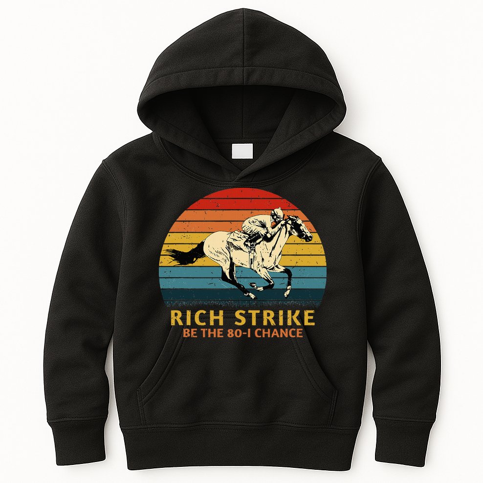 Horse Racing Rich Strike Be The 801 Chance Derby Winner Kids Hoodie
