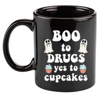 Halloween Red Ribbon Week Say BOO To Say Yes To Cupcakes 11oz C Handle Ceramic Mug