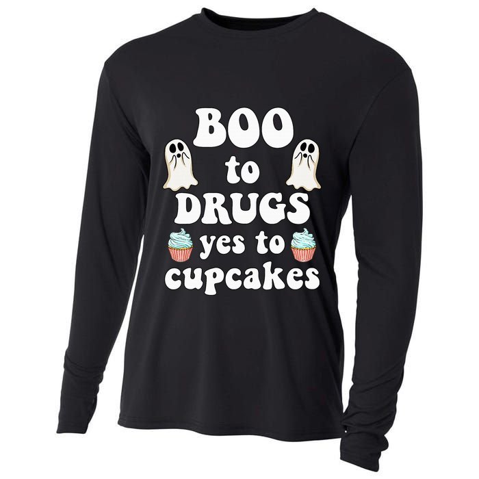 Halloween Red Ribbon Week Say BOO To Say Yes To Cupcakes Cooling Performance Long Sleeve Crew